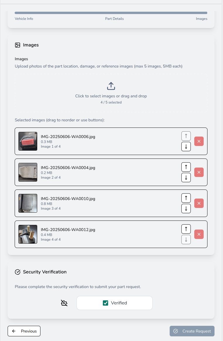 Image upload interface