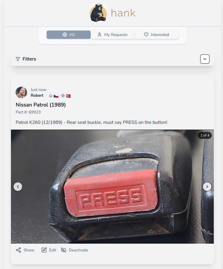 Published part request